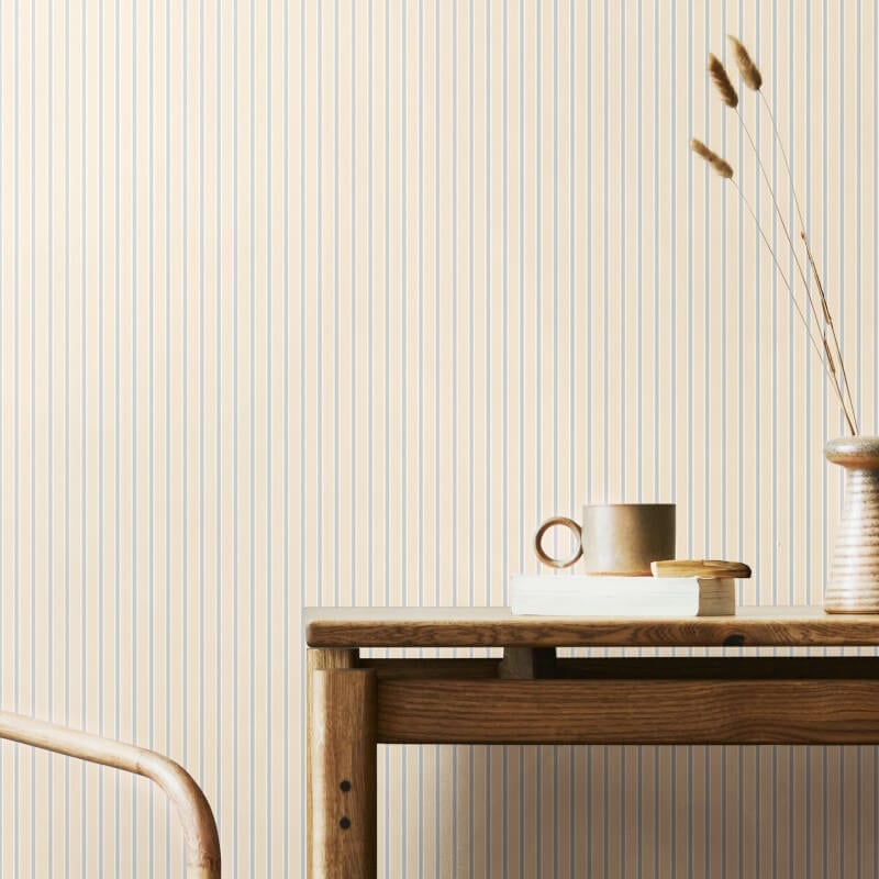 Elegance Chalk Stripe Wallpaper - Wedgewood Blue - Hoopla Walls - HWA1261W - Premier Wallcovering