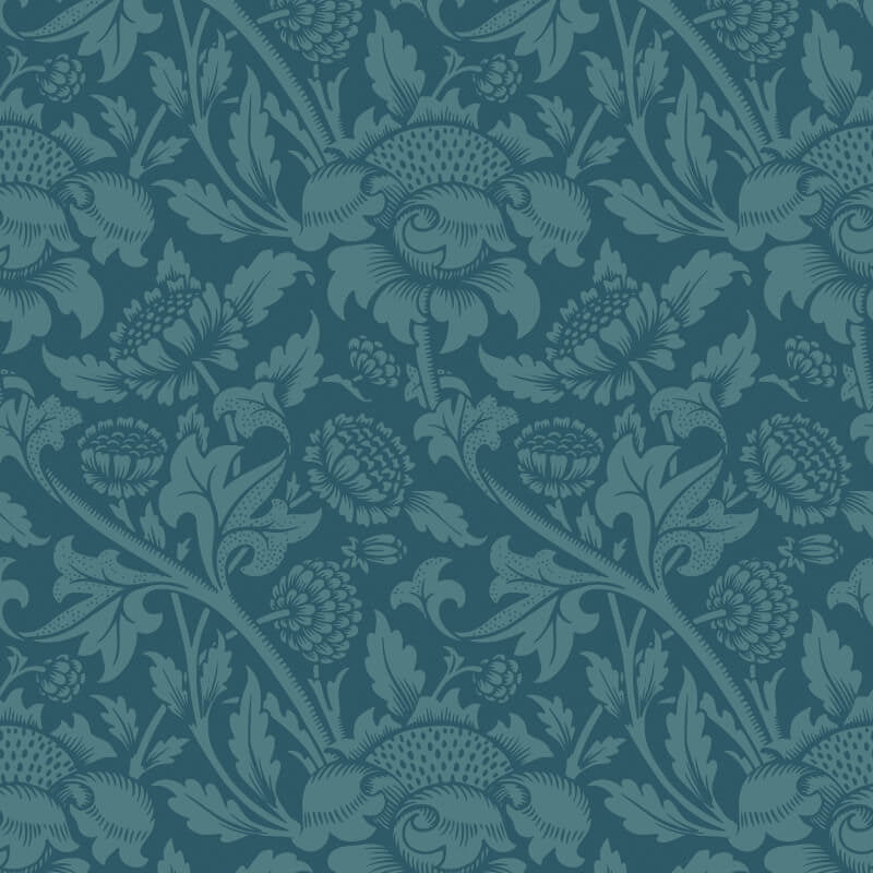 Elegance Damask Trail Wallpaper - Rich Teal - Hoopla Walls - HWA1247W - Premier Wallcovering
