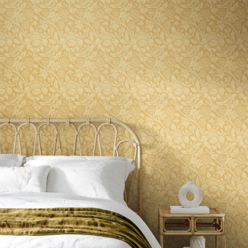 Elegance Damask Trail Wallpaper - Gold - Hoopla Walls - HWA1244W - Premier Wallcovering