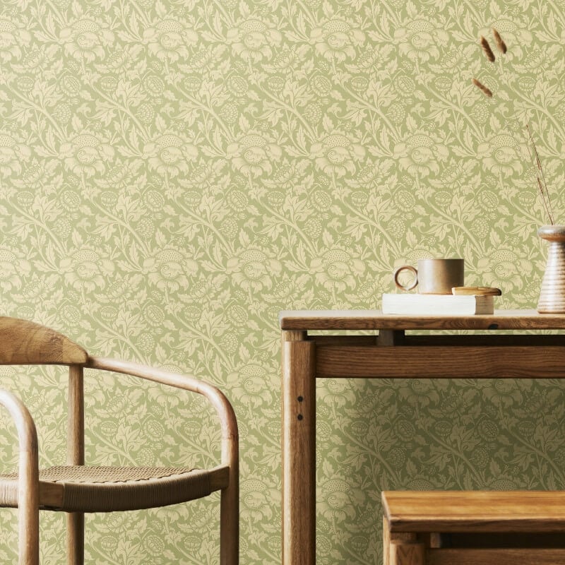 Elegance Damask Trail Wallpaper - Bamboo - Hoopla Walls - HWA1245W - Premier Wallcovering