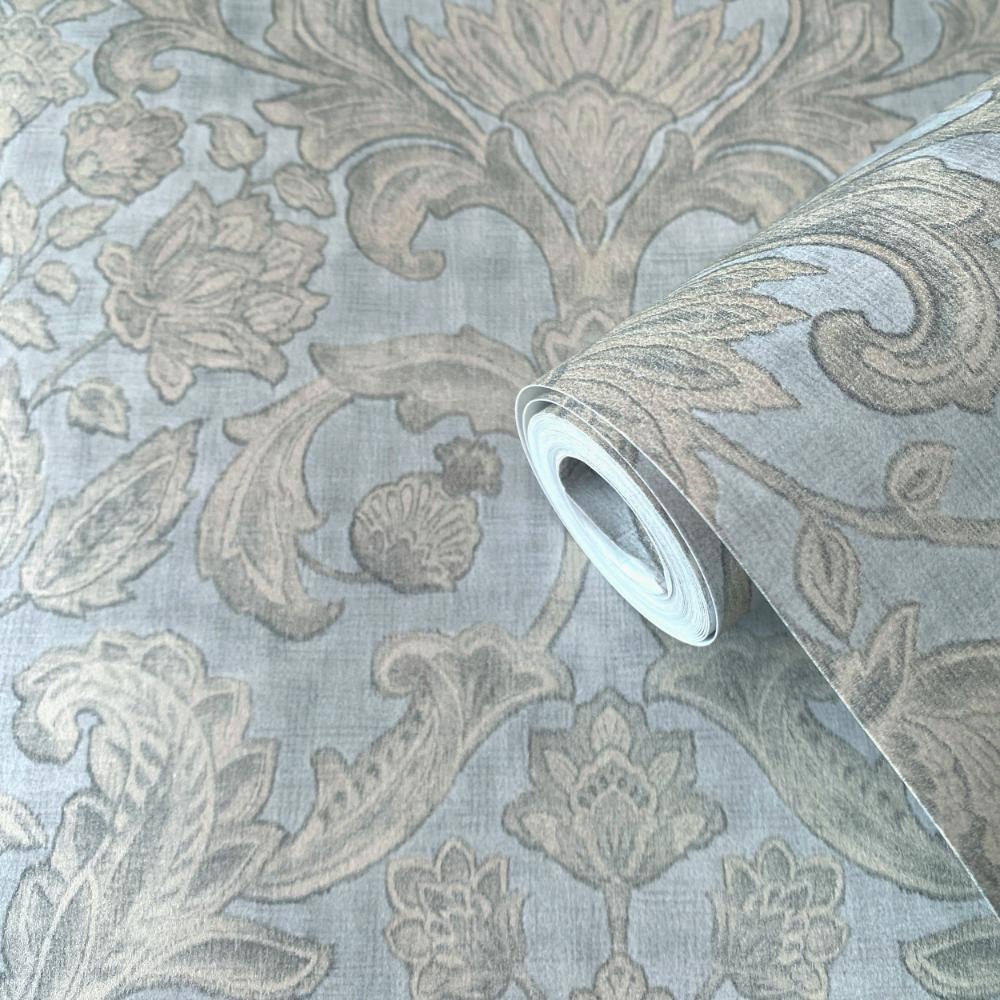 Elegance Damask Wallpaper - Silver Grey - Galerie - DWP0354 - 04 - Premier Wallcovering