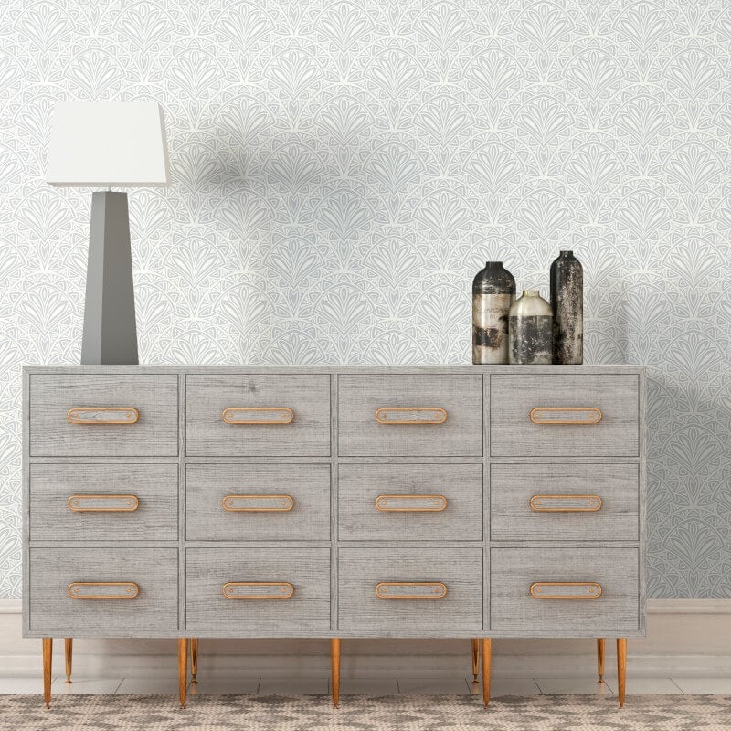 Elegance Deco Fan Wallpaper - Grey - Hoopla Walls - HWA1026W - Premier Wallcovering