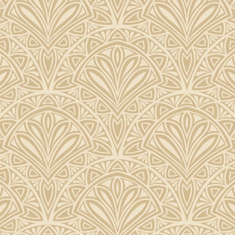 Elegance Deco Fan Wallpaper - Gold - Hoopla Walls - HWA1023W - Premier Wallcovering