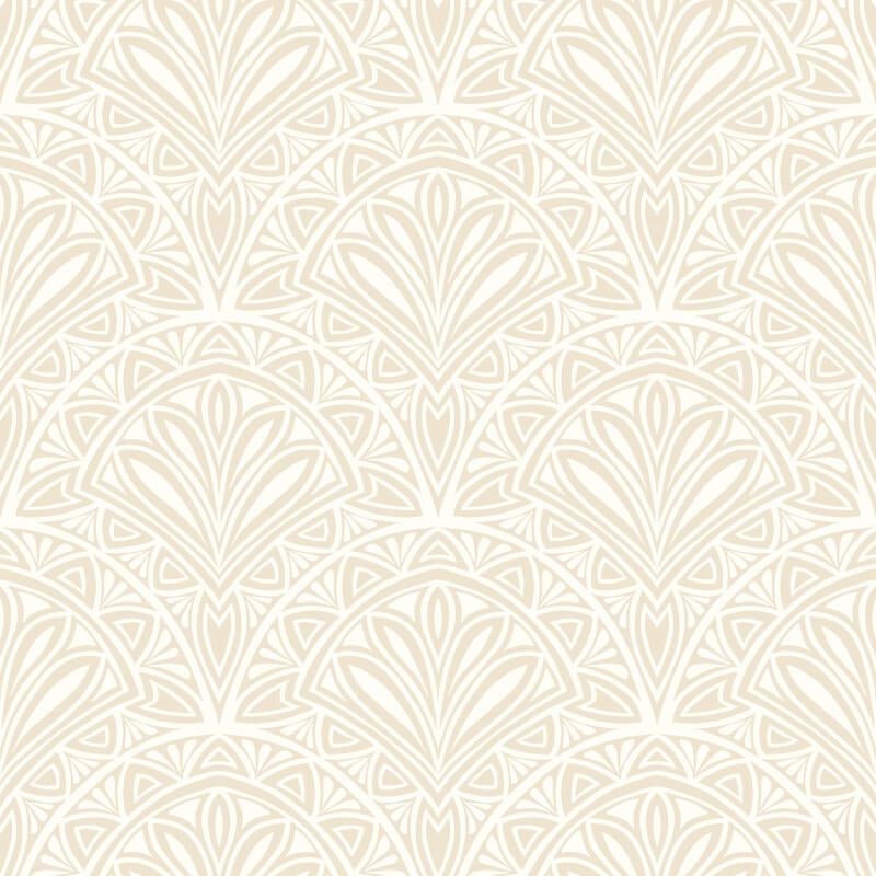 Elegance Deco Fan Wallpaper - Natural - Hoopla Walls - HWA1022W - Premier Wallcovering
