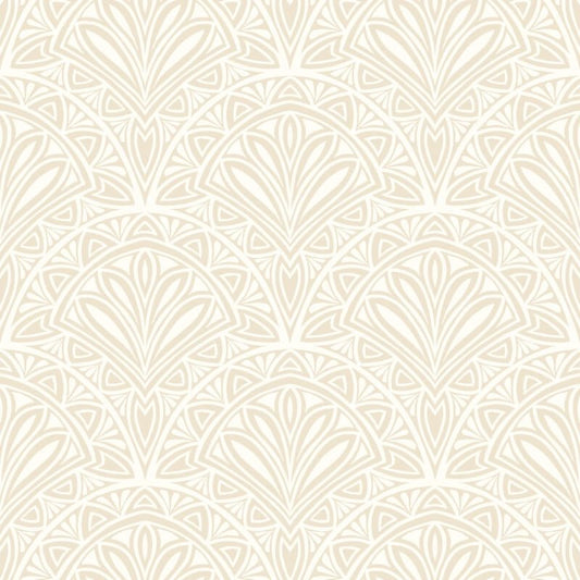 Elegance Deco Fan Wallpaper - Natural - Hoopla Walls - HWA1022W - Premier Wallcovering