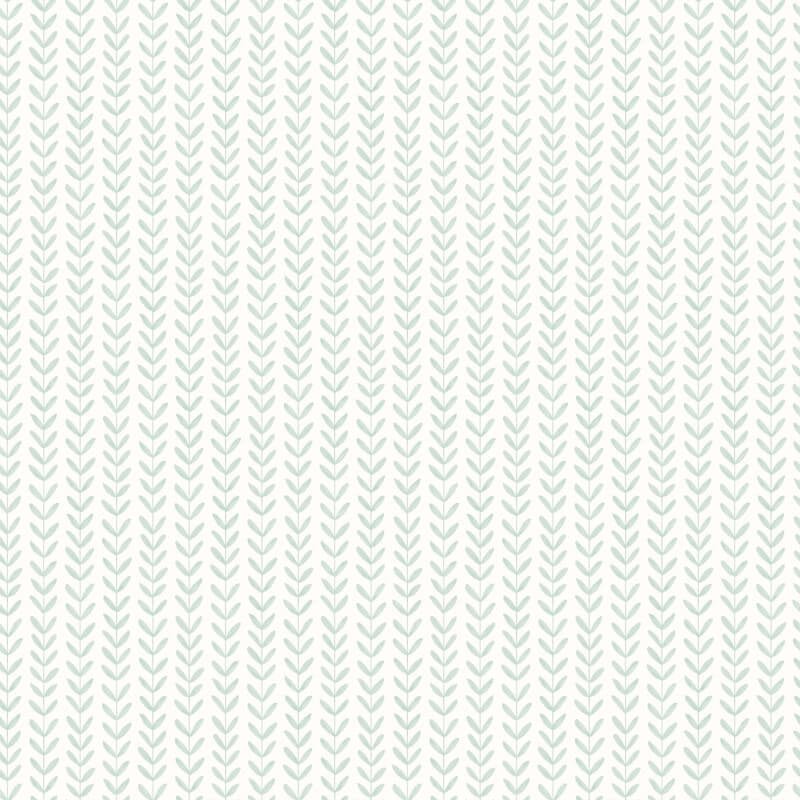 Elegance Ditsy Leaf Stripe Wallpaper - Duck Egg - Hoopla Walls - HWA1227W - Premier Wallcovering