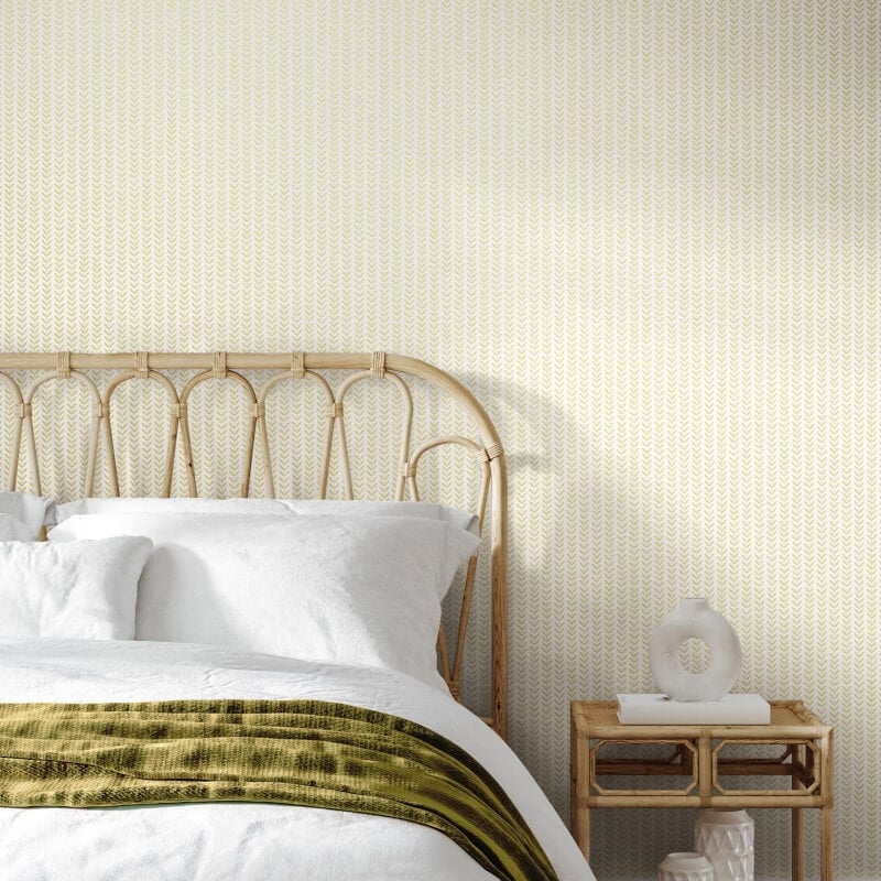 Elegance Ditsy Leaf Stripe Wallpaper - Lichen - Hoopla Walls - HWA1225W - Premier Wallcovering