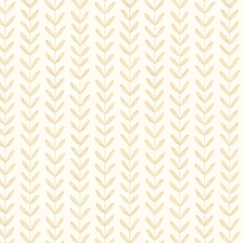 Elegance Ditsy Leaf Stripe Wallpaper - Hay - Hoopla Walls - HWA1224W - Premier Wallcovering