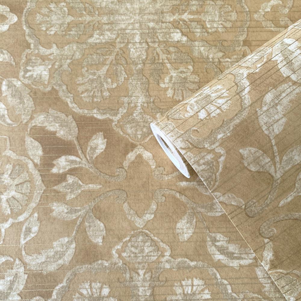 Elegance Floral Stripe Wallpaper - Beige / Silver Grey - Galerie - DWP0353 - 06 - Premier Wallcovering