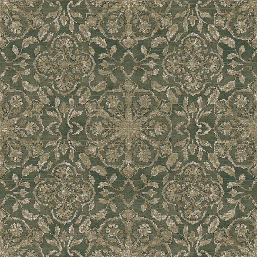 Elegance Floral Stripe Wallpaper - Green - Galerie - DWP0353 - 01 - Premier Wallcovering