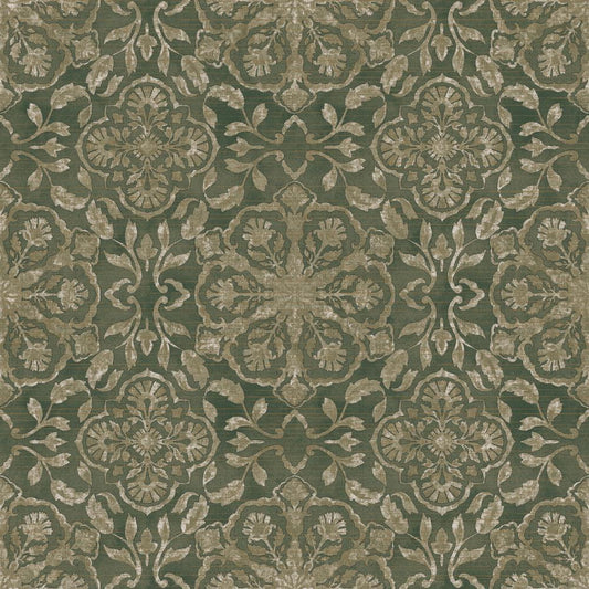 Elegance Floral Stripe Wallpaper - Green - Galerie - DWP0353 - 01 - Premier Wallcovering