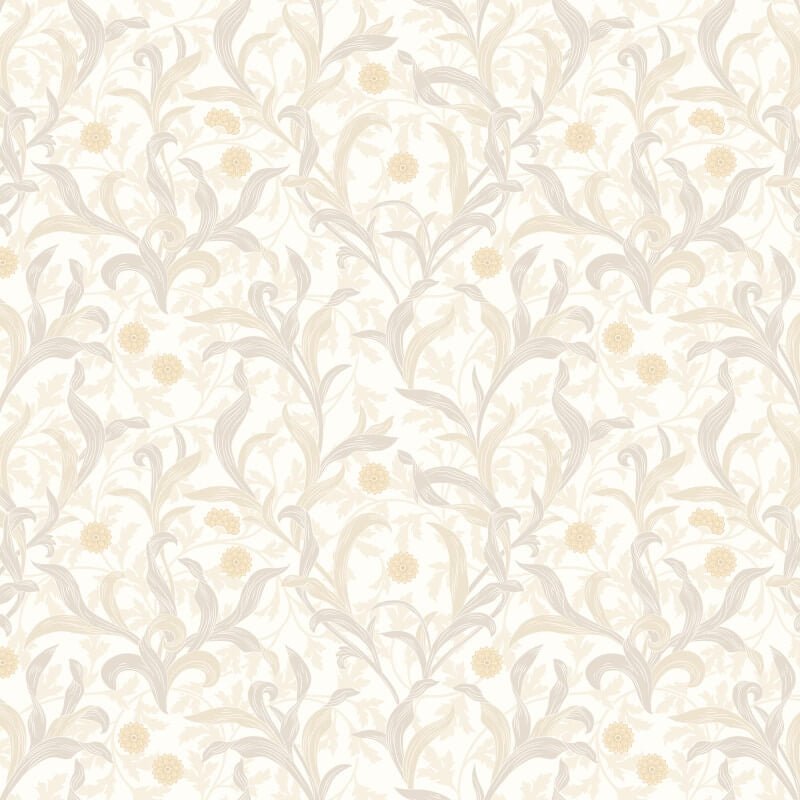 Elegance Floral Trail Wallpaper - Stone - Hoopla Walls - HWA1262W - Premier Wallcovering