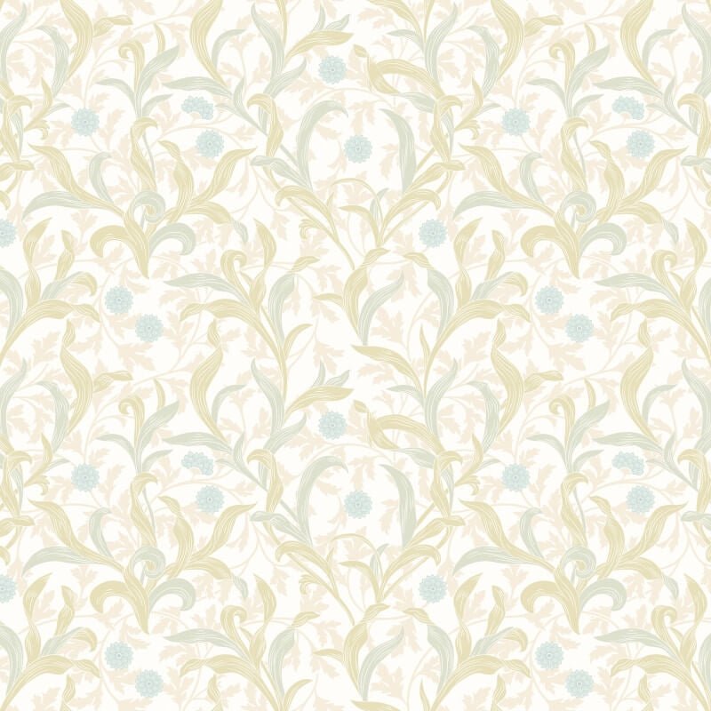 Elegance Floral Trail Wallpaper - Sky/Apple - Hoopla Walls - HWA1265W - Premier Wallcovering