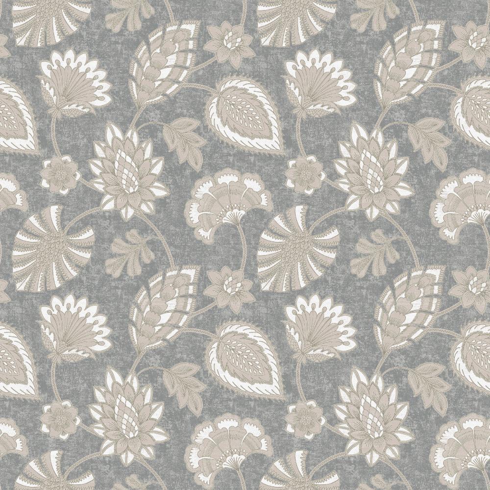 Elegance Flower Fan Wallpaper - Light Silver Grey - Galerie - DWP0351 - 04 - Premier Wallcovering