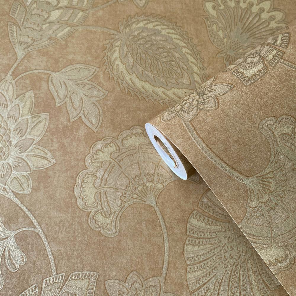 Elegance Flower Fan Wallpaper - Bronze Brown - Galerie - DWP0351 - 07 - Premier Wallcovering