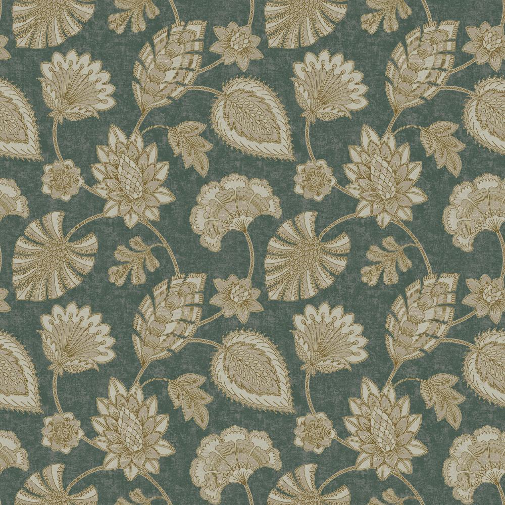 Elegance Flower Fan Wallpaper - Green / Beige - Galerie - DWP0351 - 01 - Premier Wallcovering