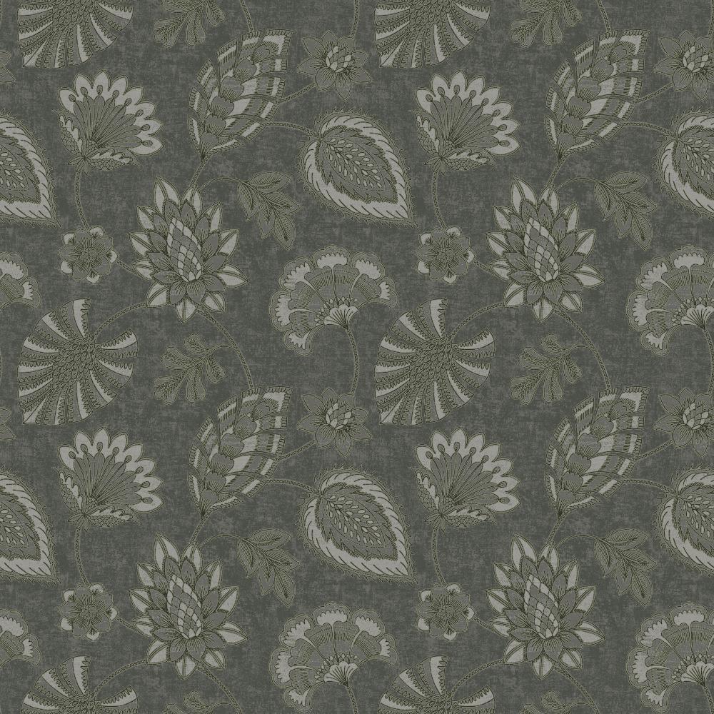 Elegance Flower Fan Wallpaper - Dark Silver Grey - Galerie - DWP0351 - 02 - Premier Wallcovering