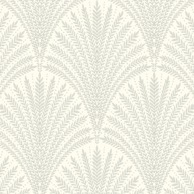 Elegance Leaf Fan Wallpaper - Grey - Hoopla Walls - HWA1028W - Premier Wallcovering