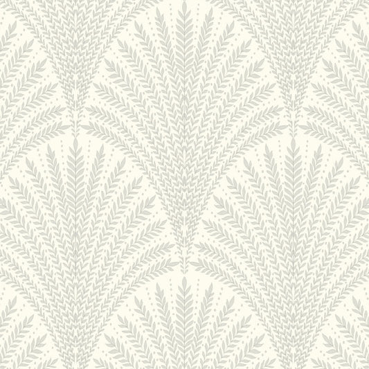 Elegance Leaf Fan Wallpaper - Grey - Hoopla Walls - HWA1028W - Premier Wallcovering
