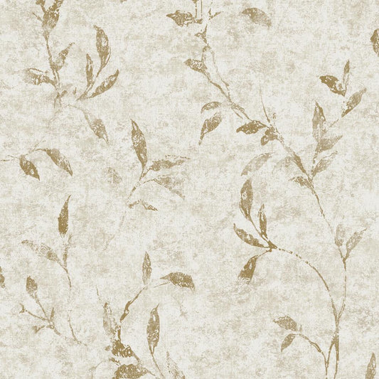 Elegance Leaf Impression Wallpaper - Rose Gold / Silver Grey - Galerie - 11501 - Premier Wallcovering