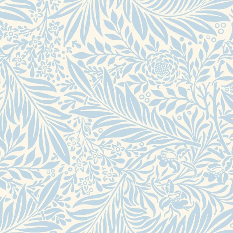 Elegance Leaf Vine Wallpaper - Wedgewood Blue - Hoopla Walls - HWA1230W - Premier Wallcovering