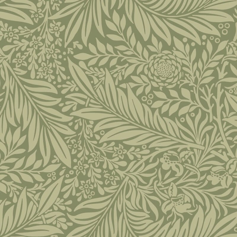 Elegance Leaf Vine Wallpaper - Olivine - Hoopla Walls - HWA1233W - Premier Wallcovering