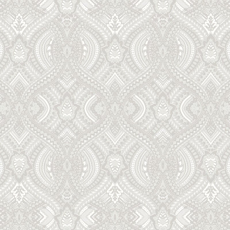 Elegance Ogee Damask Wallpaper - Grey - Hoopla Walls - HWA1033W - Premier Wallcovering