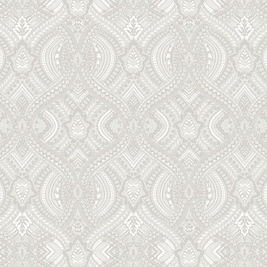Elegance Ogee Damask Wallpaper - Grey - Hoopla Walls - HWA1033W - Premier Wallcovering