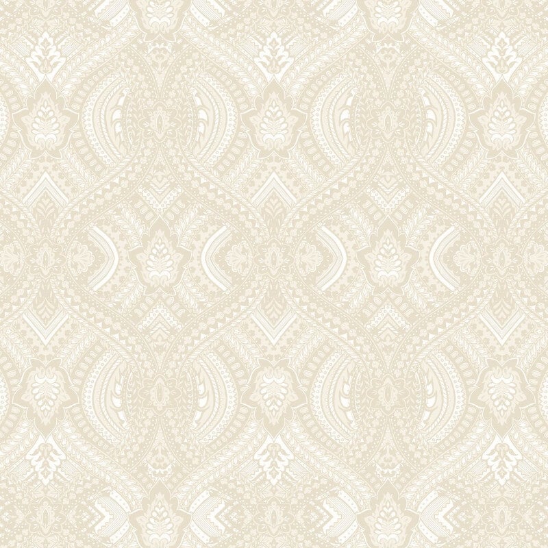 Elegance Ogee Damask Wallpaper - Natural - Hoopla Walls - HWA1034W - Premier Wallcovering
