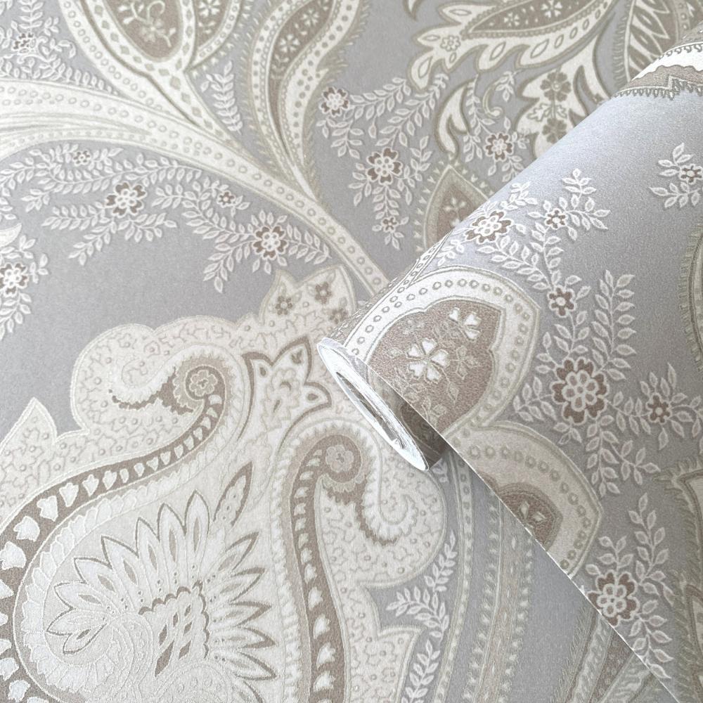 Elegance Paisley Wallpaper - Silver Grey - Galerie - DWP0355 - 04 - Premier Wallcovering