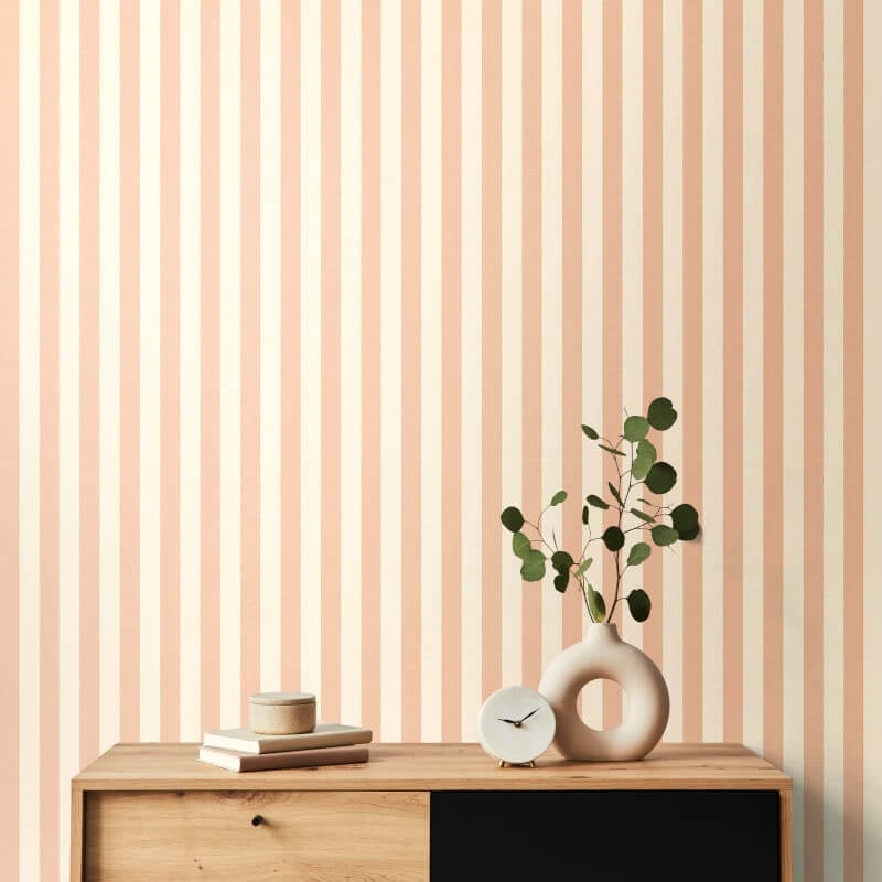 Elegance Shadow Stripe Wallpaper - Peach - Hoopla Walls - HWA1251W - Premier Wallcovering
