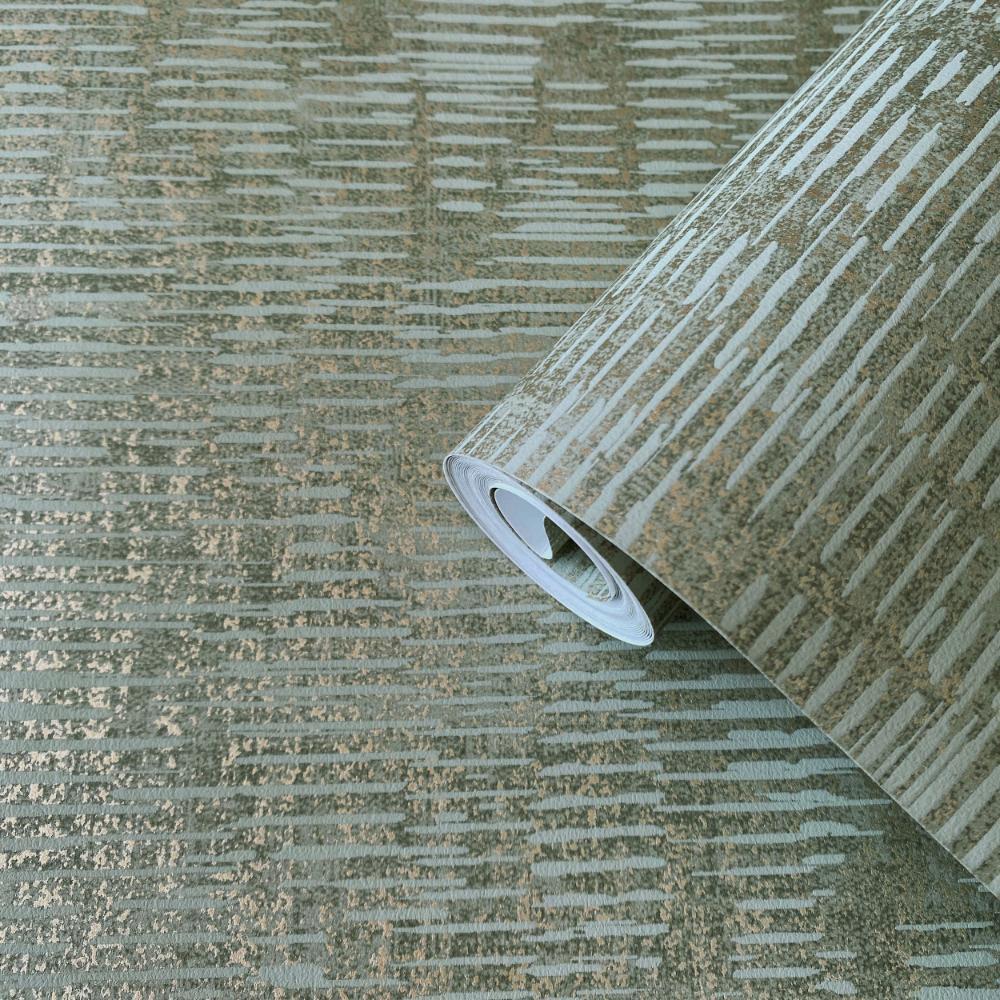 Elegance Stripy Shimmer Wallpaper - Green - Galerie - DWP0357 - 01 - Premier Wallcovering