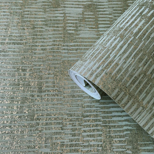 Elegance Stripy Shimmer Wallpaper - Green - Galerie - DWP0357 - 01 - Premier Wallcovering