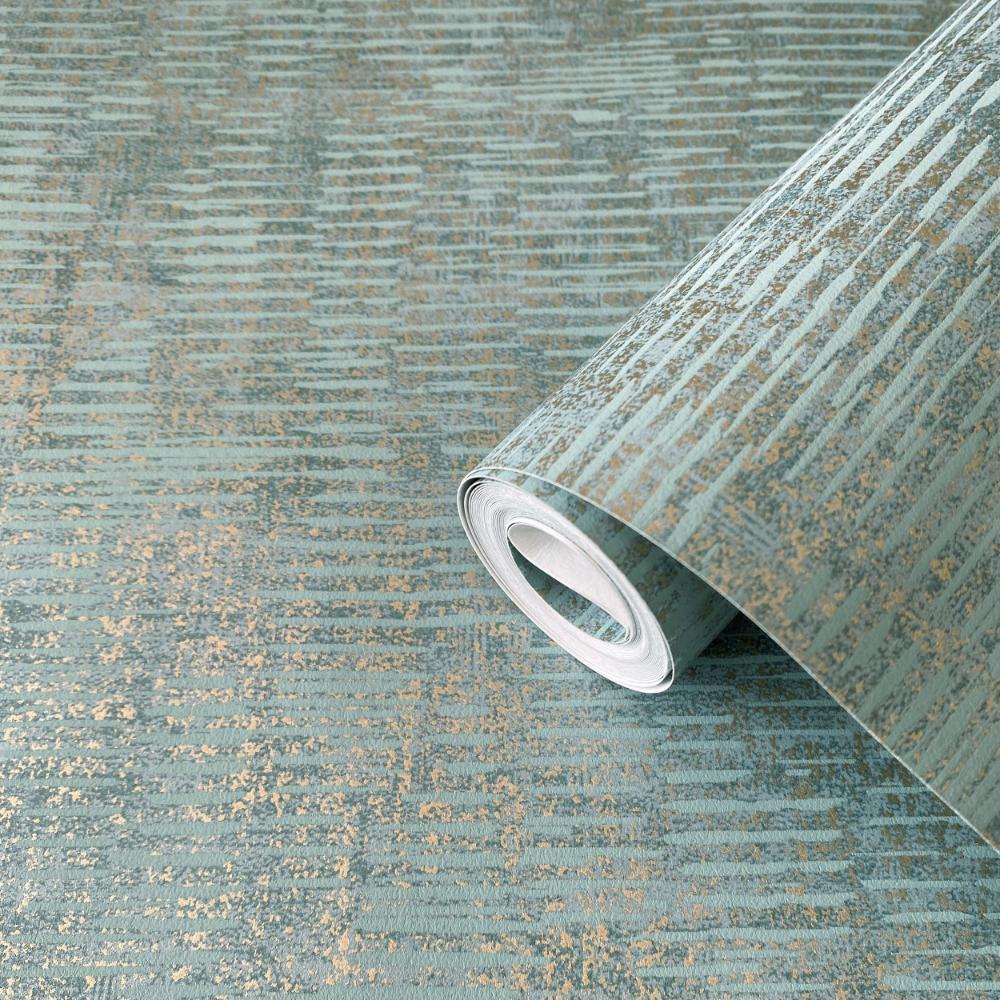 Elegance Stripy Shimmer Wallpaper - Teal Green - Galerie - DWP0357 - 05 - Premier Wallcovering
