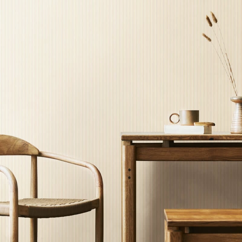 Elegance Tiny Stripe Wallpaper - Oat - Hoopla Walls - HWA1240W - Premier Wallcovering
