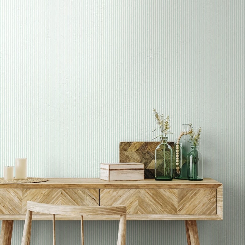 Elegance Tiny Stripe Wallpaper - Sky - Hoopla Walls - HWA1238W - Premier Wallcovering