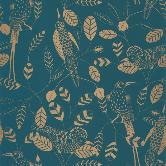 Elegante Wallpaper - Teal Blue - Caselio - 102676100 - Premier Wallcovering