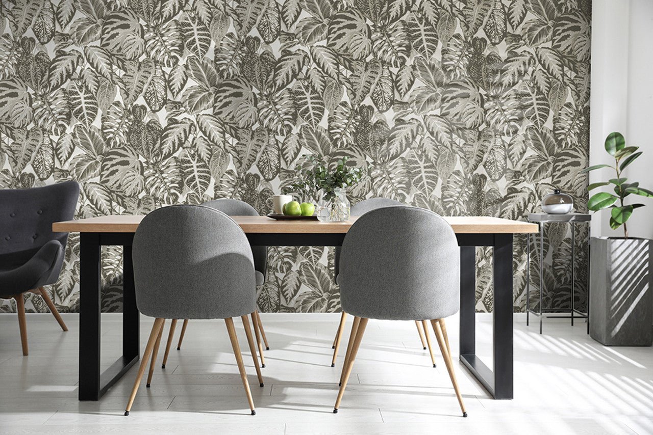 Elephant Leaf Feel Wallpaper - Sage Grey - Hohenberger - 81263 - Premier Wallcovering