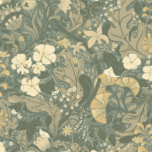 Elise Wallpaper - Green - Midbec - 83104 - Premier Wallcovering
