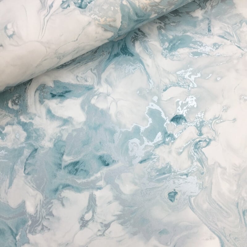 Elixir Marble Metallic Wallpaper - Teal/Silver - Muriva - 166503 - Premier Wallcovering