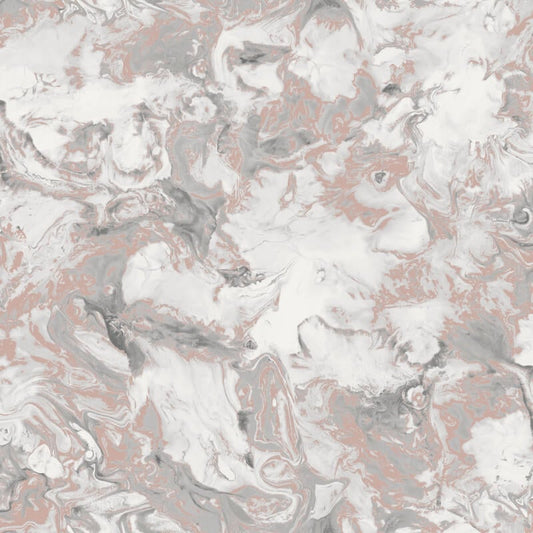 Elixir Marble Metallic Wallpaper - Rose Gold/Silver - Muriva - 166502 - Premier Wallcovering