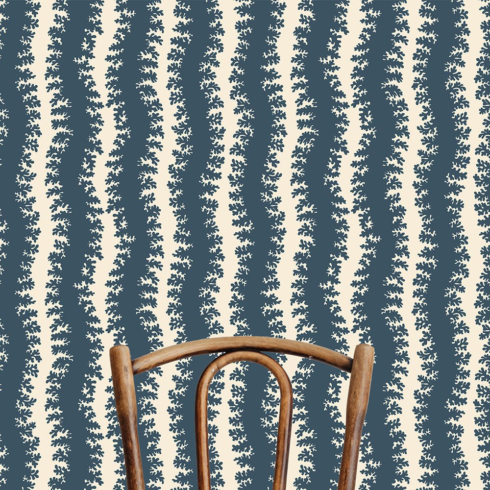 Elkhorn Stripe Wallpaper - Beakster Blue - Salt Ridge - Josephine Munsey - ELK-001-035 - Premier Wallcovering