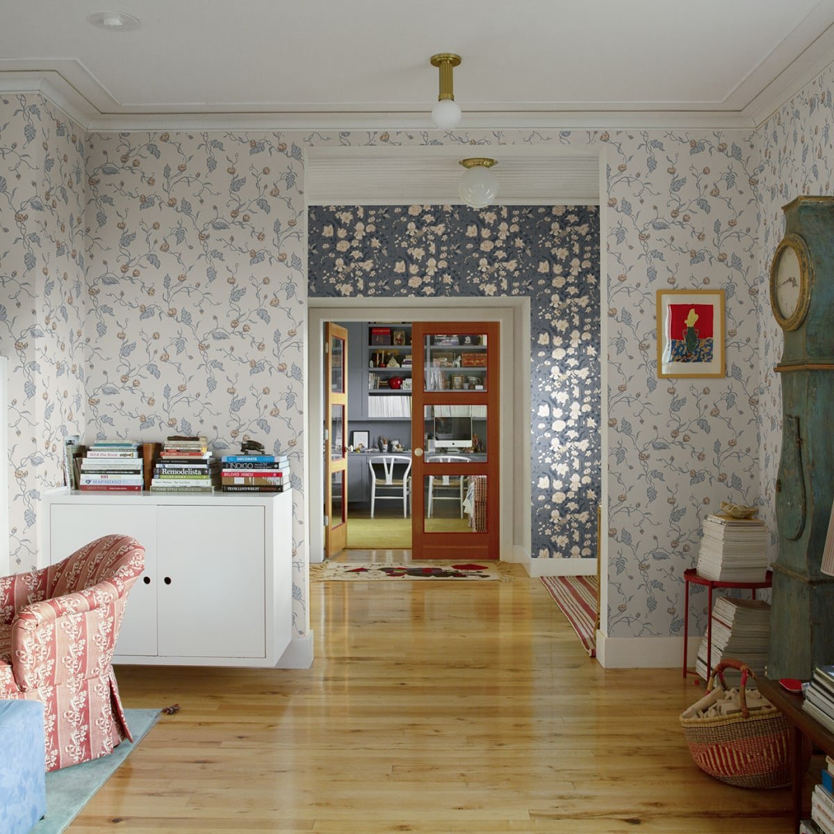 Elmire Wallpaper - Soft Blue - Sandberg - S10148 - Premier Wallcovering