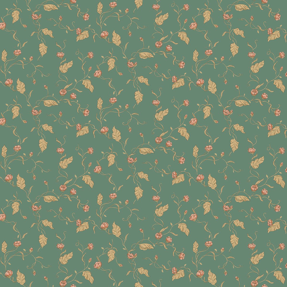 Elmire Wallpaper - Emerald - Sandberg - S10149 - Premier Wallcovering