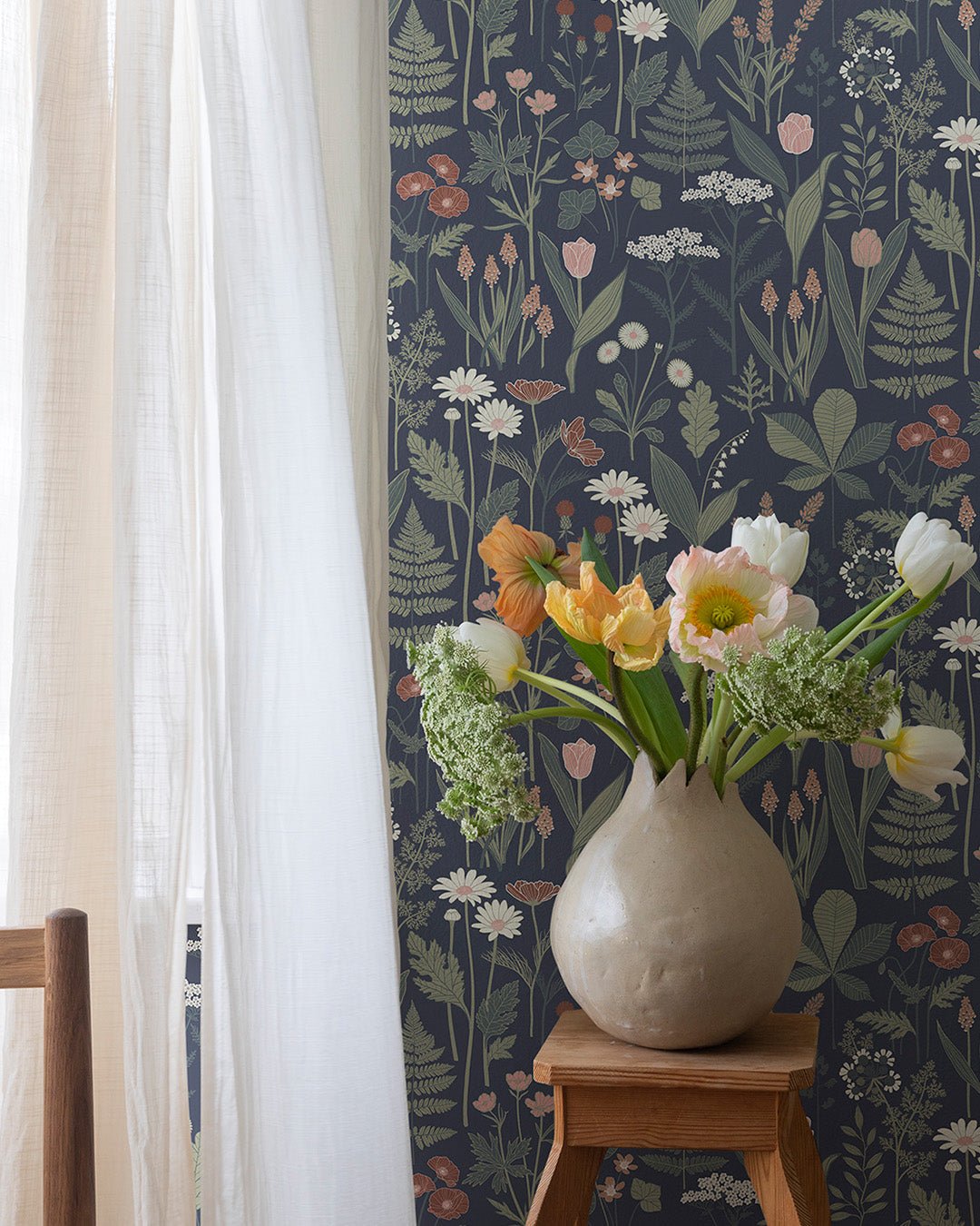 Elsa Wallpaper - Blue - Midbec - 92102 - Premier Wallcovering