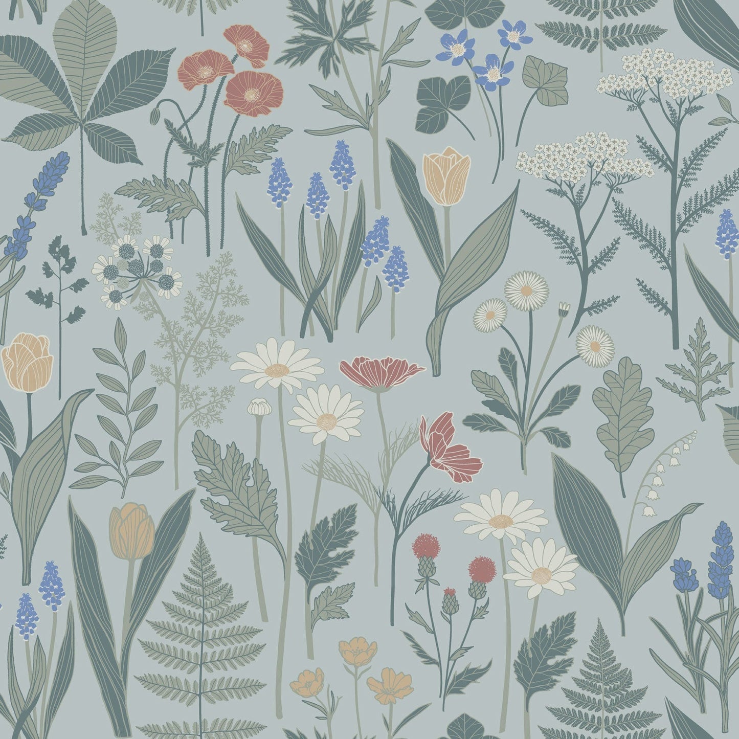 Elsa Wallpaper - Light Blue - Midbec - 92104 - Premier Wallcovering