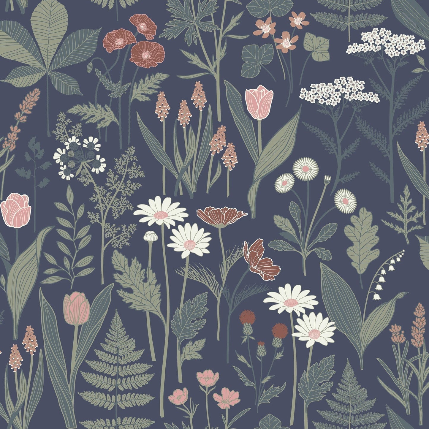 Elsa Wallpaper - Blue - Midbec - 92102 - Premier Wallcovering