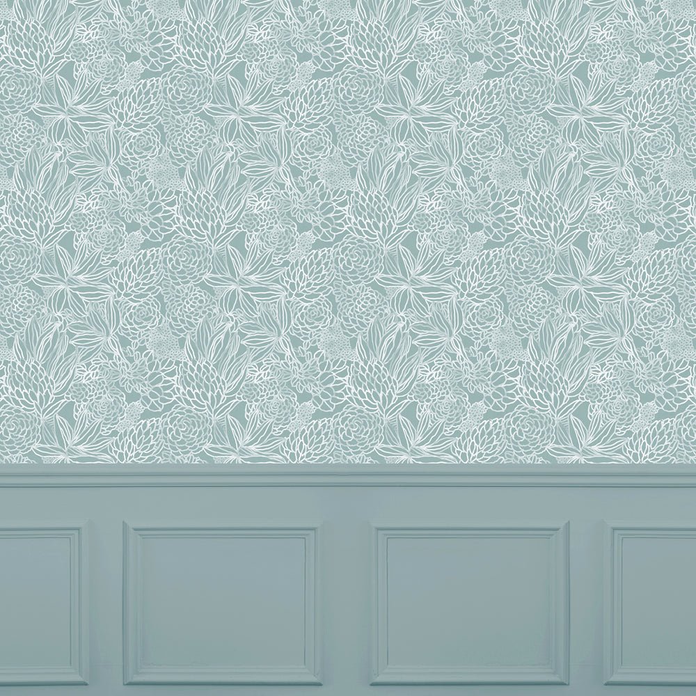 Elstow Wallpaper - Duck Egg - Voyage Maison - ELSTOW/WPO/DUC - Premier Wallcovering