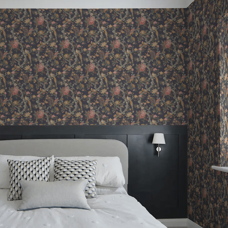 Eltham Wallpaper - Charcoal/ Jewel - GP & J Baker - BW45094/8 - Premier Wallcovering