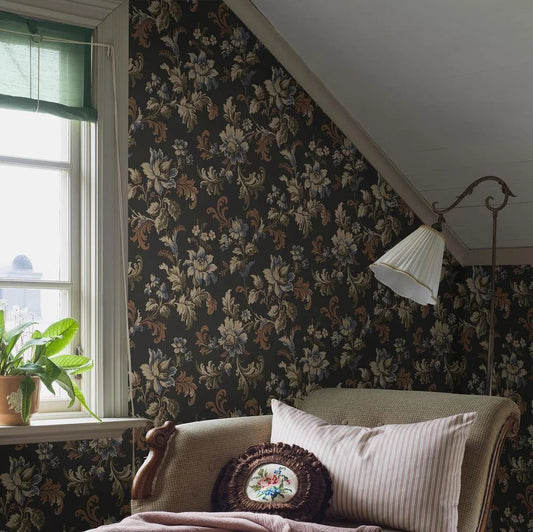 Elvira Wallpaper - Charcoal - Boråstapeter - 8064 - Premier Wallcovering